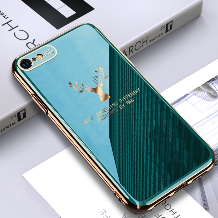 

For iPhone SE 2020 / 8 / 7 GKK PC + Solid Color Plating Protective Case(Green)