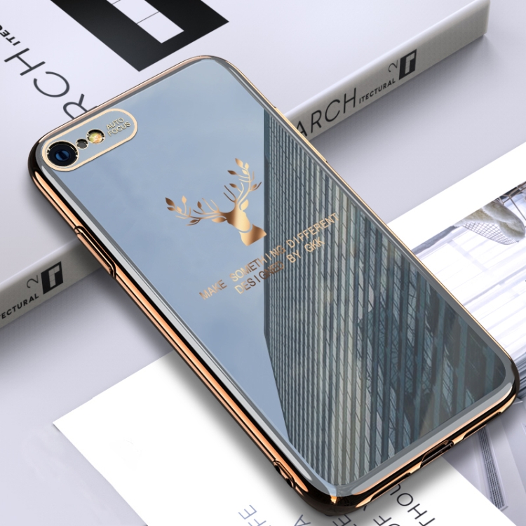 

For iPhone SE 2020 / 8 / 7 GKK PC + Solid Color Plating Protective Case(Grey)