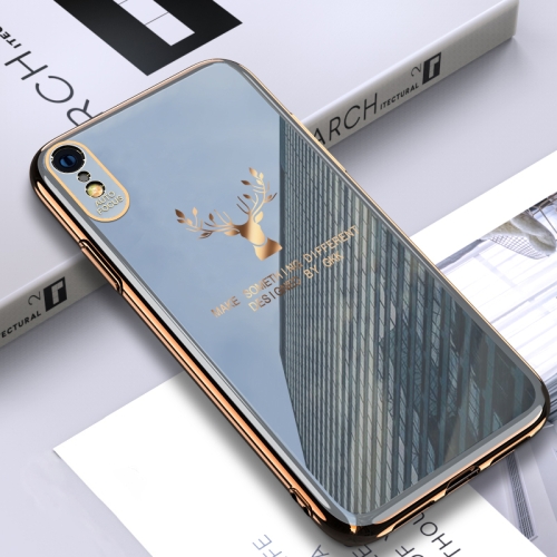 

For iPhone X / XS GKK PC + Solid Color Plating Protective Case(Grey)