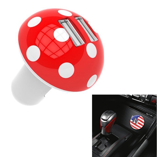 

Mushroom Shape QC 3.0 Fast Charge Dual USB Car Charger(M1 Red)