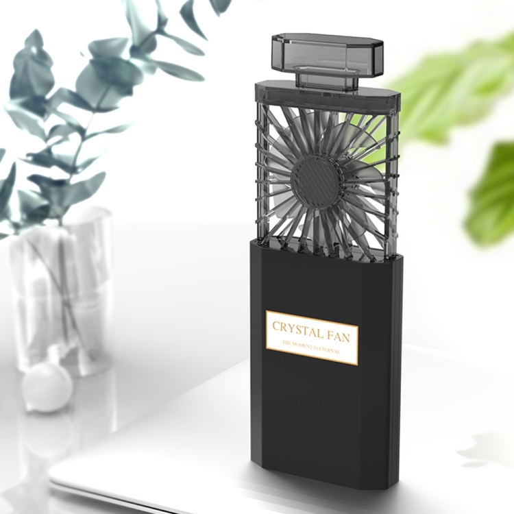 

Perfume Shape Portable Fan Hidden Blade Fan(Black)