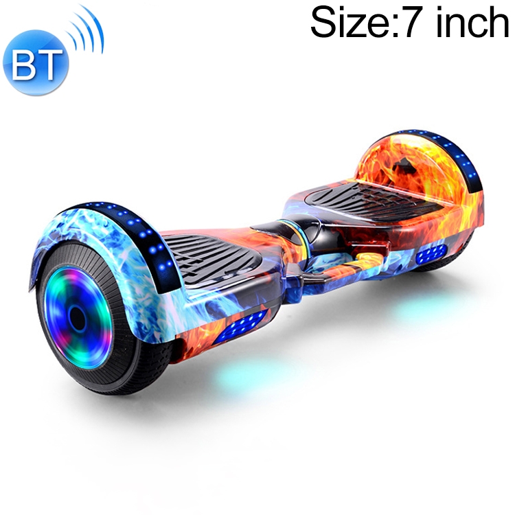 

Bluetooth Marquee Light Electric Balance Car Scooter for Children and Adult, with 7 inch Luminous Wheels(Ice Flame)