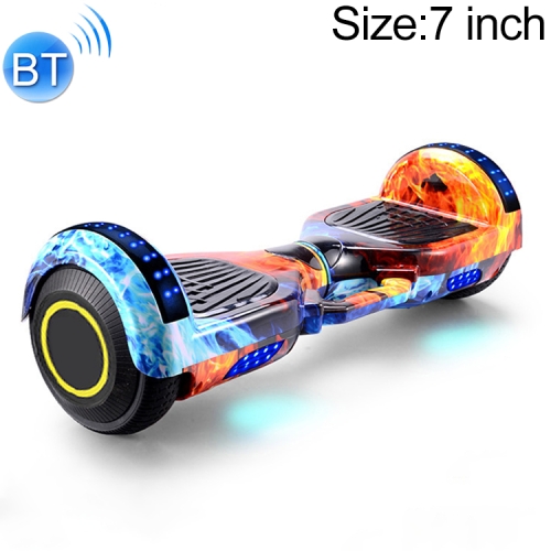 

Bluetooth Marquee Light Electric Balance Car Scooter for Children and Adult, with 7 inch Non-luminous Wheels(Ice Flame)