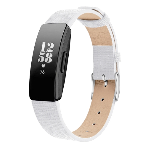 

For Fitbit Inspire / Inspire HR Leather B Type Replacement Wrist Strap Watchband, Size:S(White)