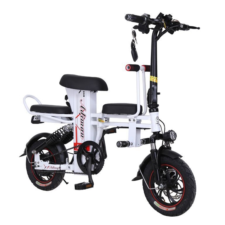 

Adiman A1 Adult Folding Electric Bicycle Mini Scooter Three Seats Electromobile with Power Display Screen & LED Front Light & 11A Lithium Battery(White)