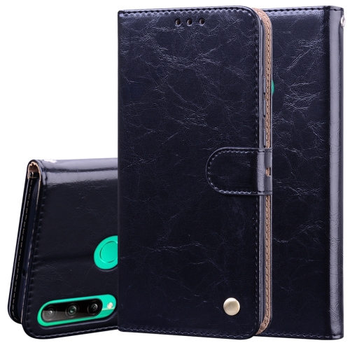 

For Huawei P40 lite E Business Style Oil Wax Texture Horizontal Flip Leather Case with Holder & Card Slots & Wallet(Black)