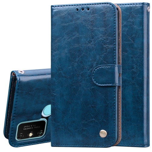 

For Huawei Honor 9A Business Style Oil Wax Texture Horizontal Flip Leather Case with Holder & Card Slots & Wallet(Royal Blue)