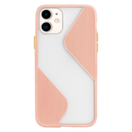 

For iPhone 11 Contrast Color Stitching TPU Protective Case(Coral Pink)