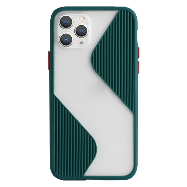 

For iPhone 11 Pro Max Contrast Color Stitching TPU Protective Case(Dark Green)