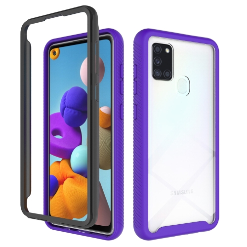 

For Samsung Galaxy A21s Starry Sky Solid Color Series Shockproof PC + TPU Protective Case (Purple)