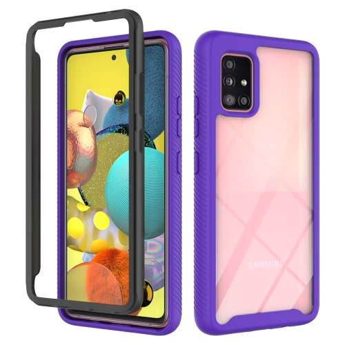 

For Samsung Galaxy A51 5G Starry Sky Solid Color Series Shockproof PC + TPU Protective Case (Purple)