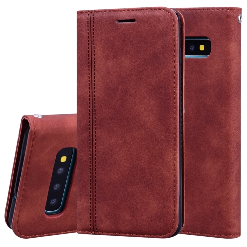 

For Samsung Galaxy S10 Frosted Business Magnetic Horizontal Flip PU Leather Case with Holder & Card Slot & Lanyard(Brown)