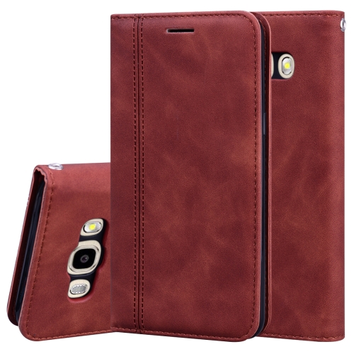 

For Samsung Galaxy J5 (2016) / J510 Frosted Business Magnetic Horizontal Flip PU Leather Case with Holder & Card Slot & Lanyard(Brown)