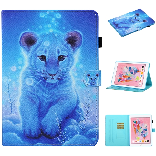 

For iPad Air Colored Drawing Stitching Horizontal Flip Leather Case with Holder & Card Slots & Sleep / Wake-up Function & Anti-skid strip(Little Tiger)