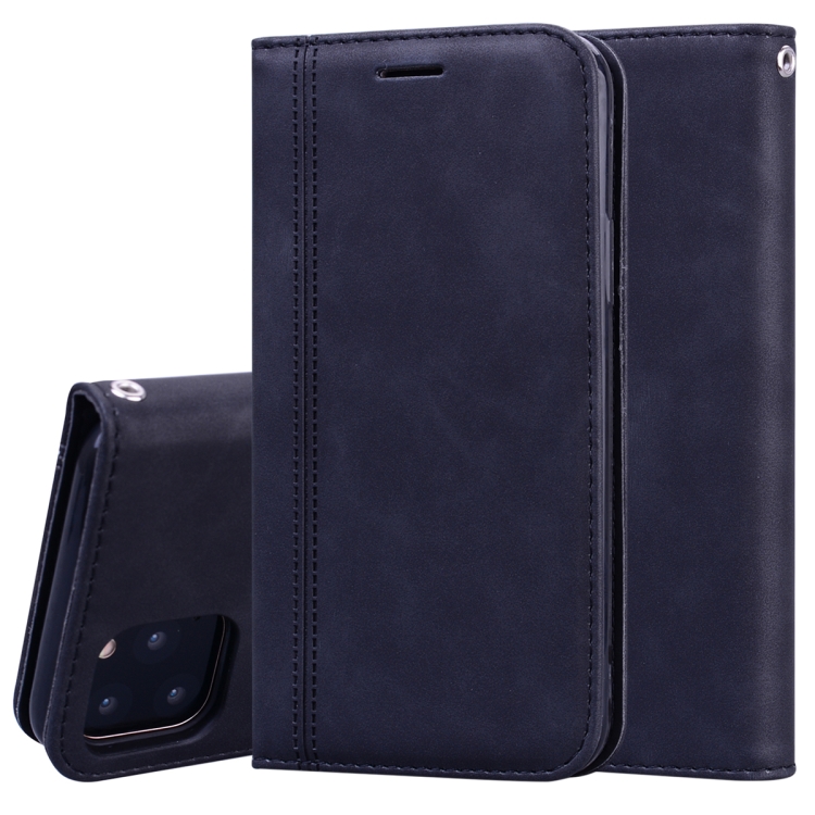 

For iPhone 11 Pro Frosted Business Magnetic Horizontal Flip PU Leather Case with Holder & Card Slot & Lanyard(Black)