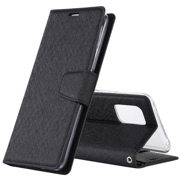 

For Xiaomi Mi 10 Lite ALIVO Canvas Diary Silk Texture Horizontal Flip Leather Case with Holder & Card Slots & Wallet & Photo Frame(Black)