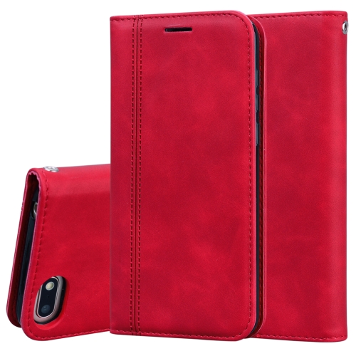 

For Huawei Y5 (2018) Frosted Business Magnetic Horizontal Flip PU Leather Case with Holder & Card Slot & Lanyard(Red)
