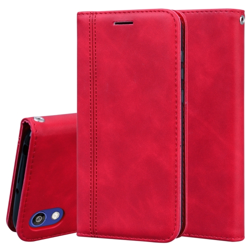 

For Huawei Y5 (2019) / Honor 8S Frosted Business Magnetic Horizontal Flip PU Leather Case with Holder & Card Slot & Lanyard(Red)