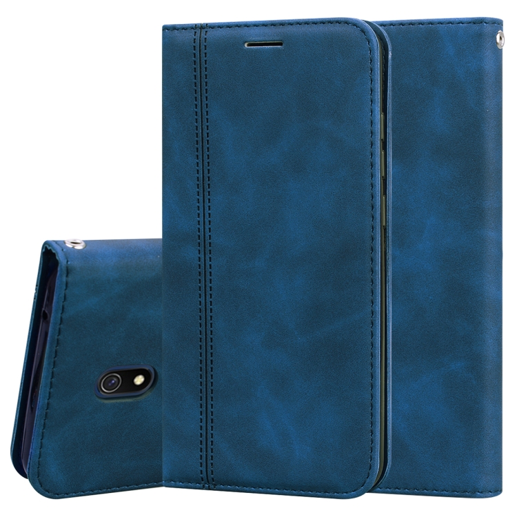 

For Xiaomi Redmi 8A Frosted Business Magnetic Horizontal Flip PU Leather Case with Holder & Card Slot & Lanyard(Blue)