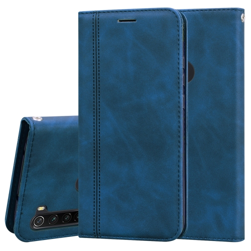 

For Xiaomi Redmi Note 8 Frosted Business Magnetic Horizontal Flip PU Leather Case with Holder & Card Slot & Lanyard(Blue)