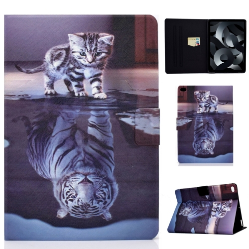 

For iPad Pro 11 inch (2018) / (2020) Voltage Painted Pattern Tablet PC Protective Leather Case with Bracket & Card Slots & Sleep / Wake-up & Anti-skid Strip(Cat and Tiger)