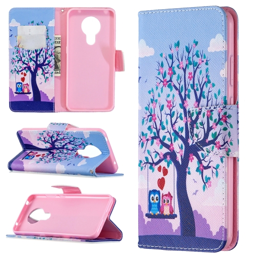 

For Nokia 5.3 Colored Drawing Pattern Horizontal Flip Leather Case with Holder & Card Slots & Wallet(Owl)