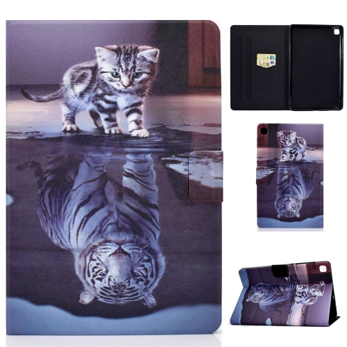 

For Samsung Galaxy Tab S6 Lite P610 / P615 Voltage Painted Pattern Tablet PC Protective Leather Case with Bracket & Card Slots & Sleep / Wake-up & Anti-skid Strip(Cat and Tiger)