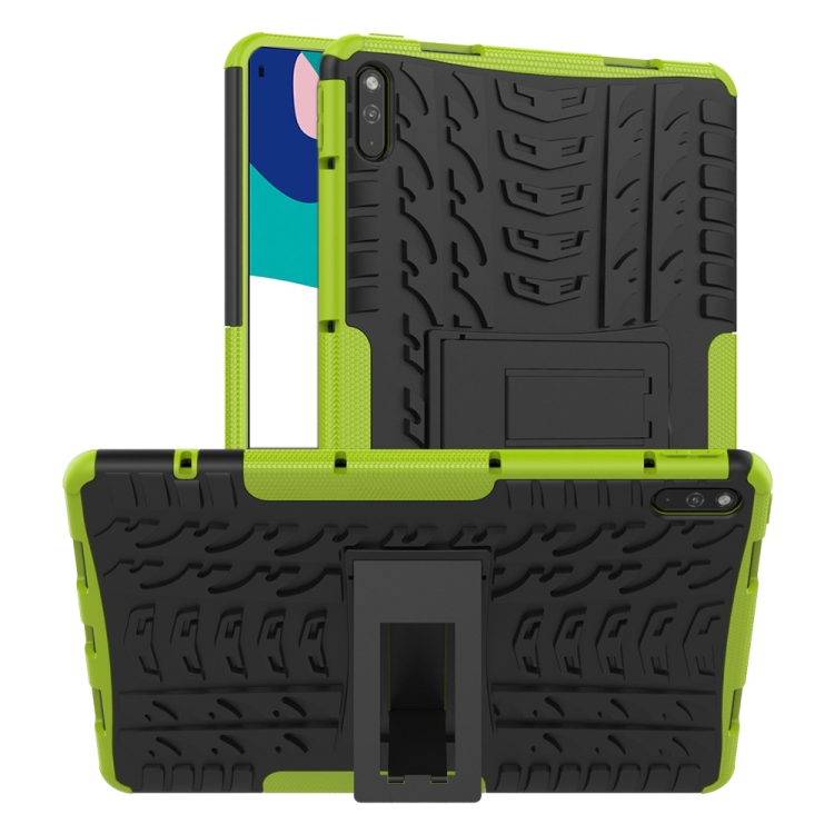 

For Huawei MatePad 10.4 Tire Texture Shockproof TPU+PC Protective Case with Holder(Green)