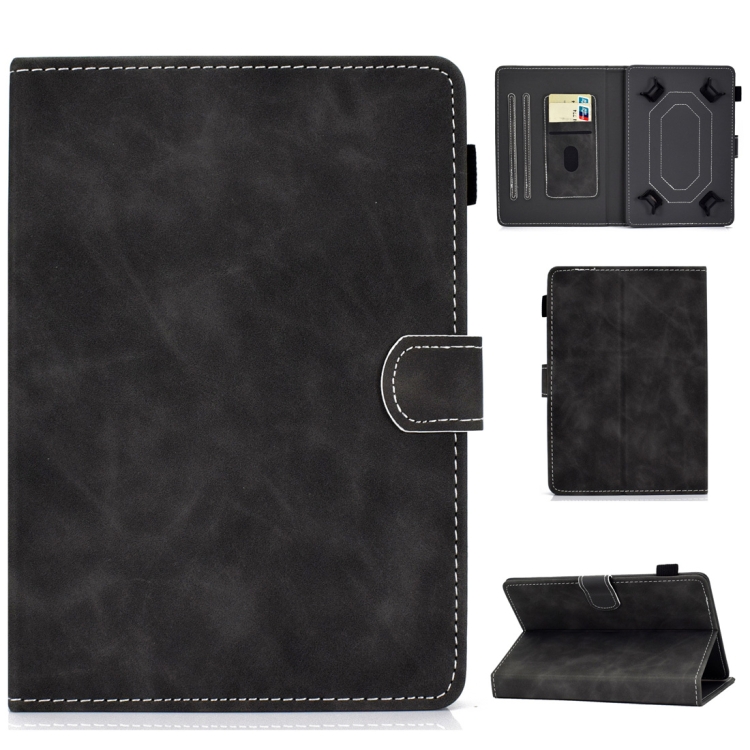 

For 10 inch Tablet PC Universal Cowhide Texture Horizontal Flip Leather Case with Holder & Card Slots & Pen Slot(Grey)