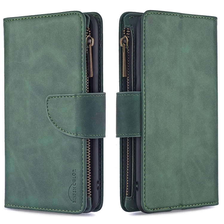 

For Xiaomi Redmi 7A Skin Feel Detachable Magnetic Zipper Horizontal Flip PU Leather Case with Multi-Card Slots & Holder & Wallet & Photo Frame & Lanyard(Green)