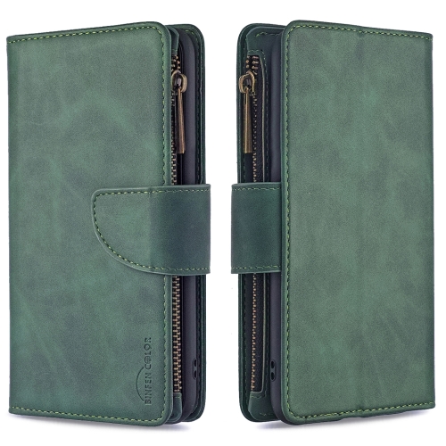 

For Xiaomi Redmi 8 Skin Feel Detachable Magnetic Zipper Horizontal Flip PU Leather Case with Multi-Card Slots & Holder & Wallet & Photo Frame & Lanyard(Green)