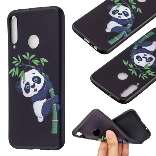 

For Huawei Y7p / P40 lite E Embossment Patterned TPU Soft Protector Cover Case(Panda and Bamboo)