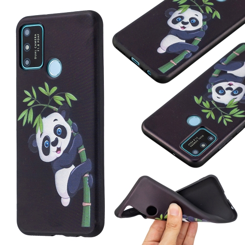 

For Honor 9A Embossment Patterned TPU Soft Protector Cover Case(Panda and Bamboo)