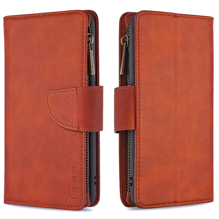 

For Huawei P Smart Z Skin Feel Detachable Magnetic Zipper Horizontal Flip PU Leather Case with Holder & Card Slots & Wallet & Photo Frame & Lanyard(Brown)