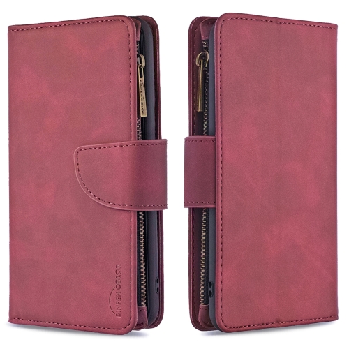 

For Huawei Y5 (2019) Skin Feel Detachable Magnetic Zipper Horizontal Flip PU Leather Case with Holder & Card Slots & Wallet & Photo Frame & Lanyard(Red)