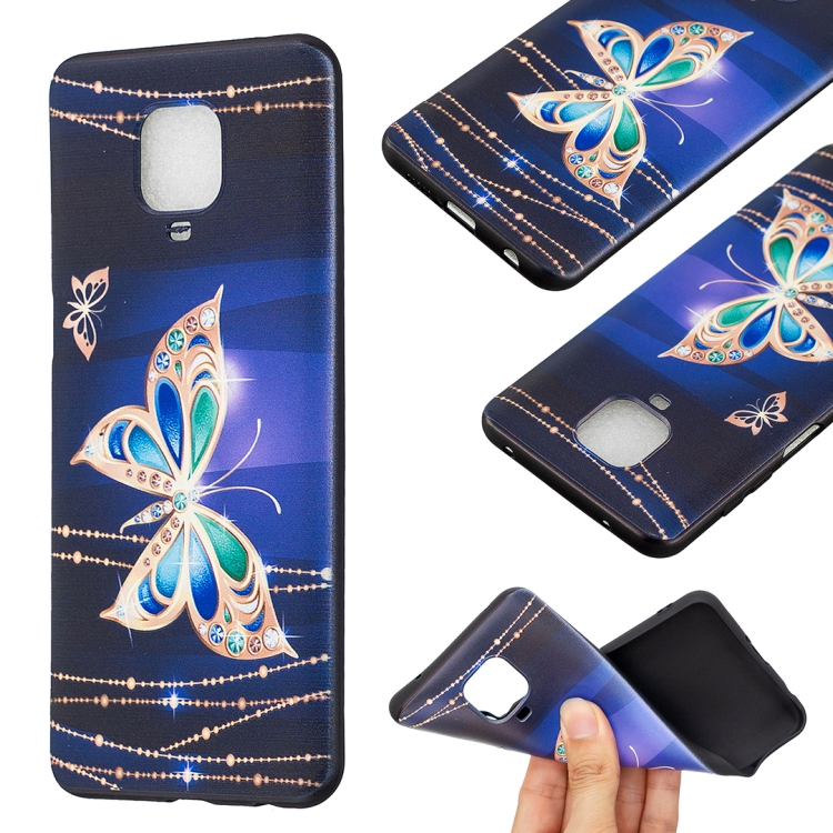 

For Xiaomi Redmi Note 9 Pro Max Embossment Patterned TPU Soft Protector Cover Case(Big Butterfly)