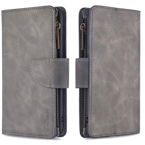 

For iPhone 6 Skin Feel Detachable Magnetic Zipper Horizontal Flip PU Leather Case with Multi-Card Slots & Holder & Wallet & Photo Frame & Lanyard(Grey)