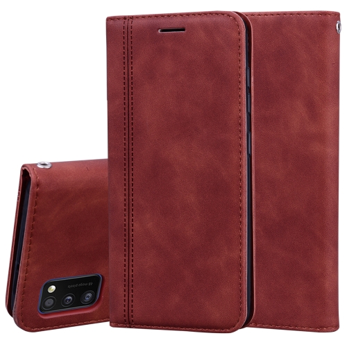 

For Samsung Galaxy A41 Frosted Business Magnetic Horizontal Flip PU Leather Case with Holder & Card Slot & Lanyard(Brown)