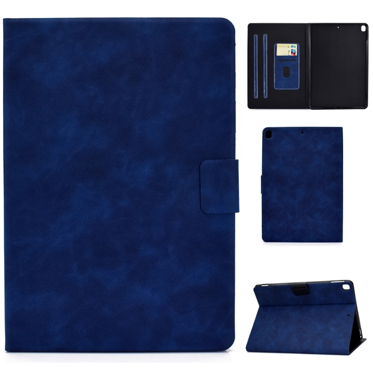 

For iPad 10.2 / Air (2019) / Pro 10.5 Cowhide Texture Horizontal Flip Leather Case with Holder & Card Slots & Sleep / Wake-up Function(Blue)