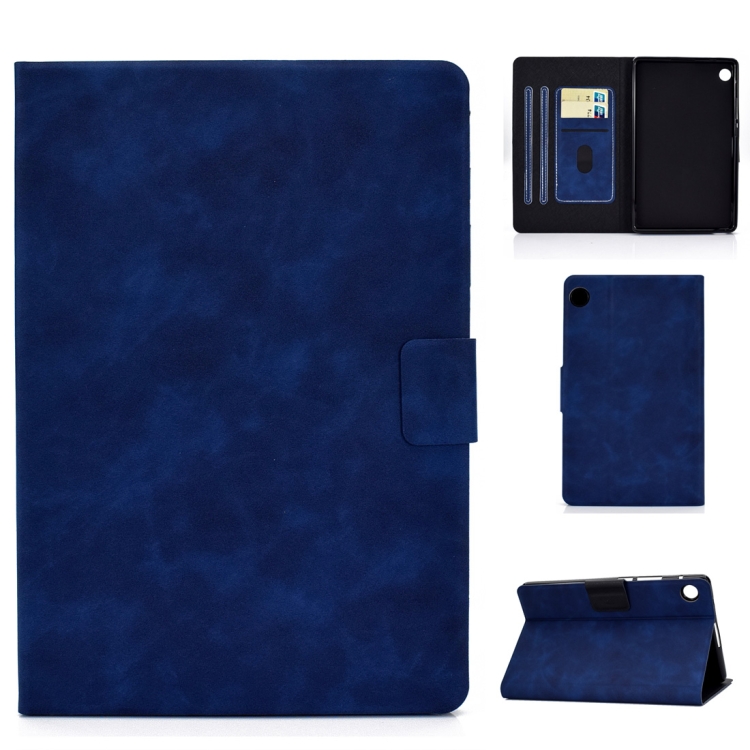 

For Huawei MatePad T8 Cowhide Texture Horizontal Flip Leather Case with Holder & Card Slots & Sleep / Wake-up Function(Blue)