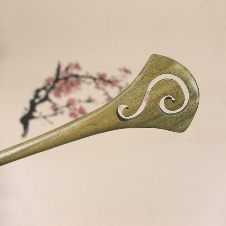 

Classical Sandalwood Hairpin Hair Ornaments with Gift Box, Gift Box Random Color Delivery(Question Mark Green)