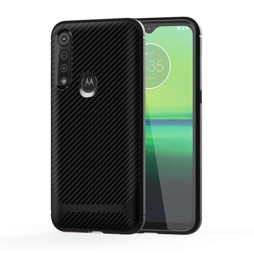 

For Motorola Moto G8 Play / One Macro Carbon Fiber Texture Shockproof TPU Protective Case(Black)