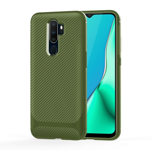 

For OPPO A11X / A11 Carbon Fiber Texture Shockproof TPU Protective Case(Green)