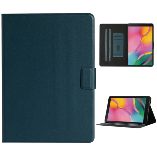 

For Samsung Galaxy Tab A 8.0 (2019) T290/T295 Solid Color Horizontal Flip Leather Case with Card Slots & Holder(Dark Green)