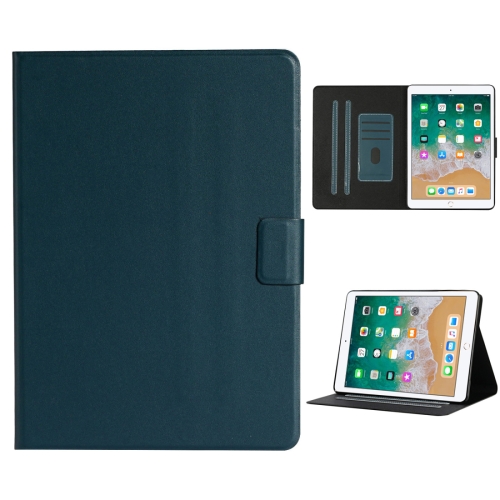 

For iPad 9.7 (2017/2018) & Air 2 & Air Solid Color Horizontal Flip Leather Case with Card Slots & Holder & Sleep / Wake-up Function(Dark Green)