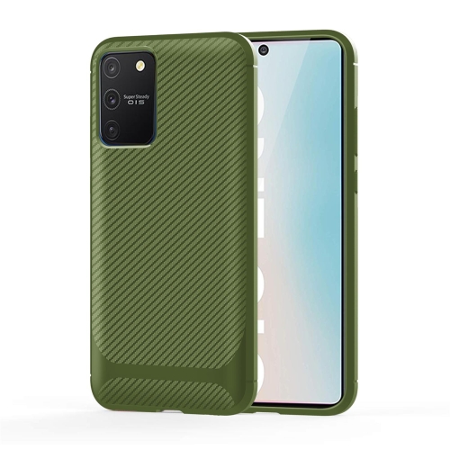 

For Samsung Galaxy M60s / A81 / Note 10 Lite Carbon Fiber Texture Shockproof TPU Protective Case(Green)