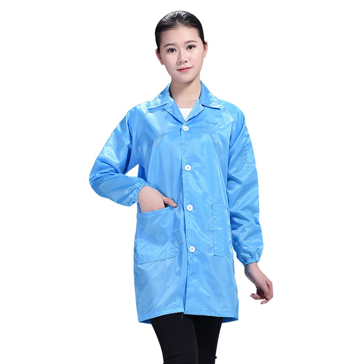 

Electronic Factory Anti Static Blue Dust-free Clothing Stripe Dust-proof Clothing, Size:L(Blue)