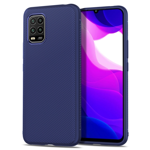 

For Xiaomi Mi 10 Lite Lenuo Leshen Series Stripe Texture TPU Case(Dark Blue)