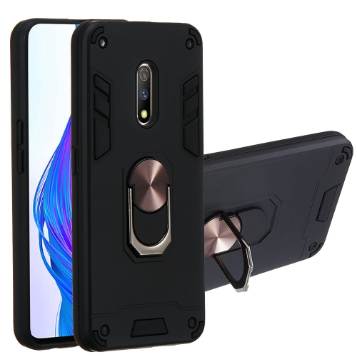 

For OPPO K3 & Realme X 2 in 1 Armour Series PC + TPU Protective Case with Ring Holder(Black)