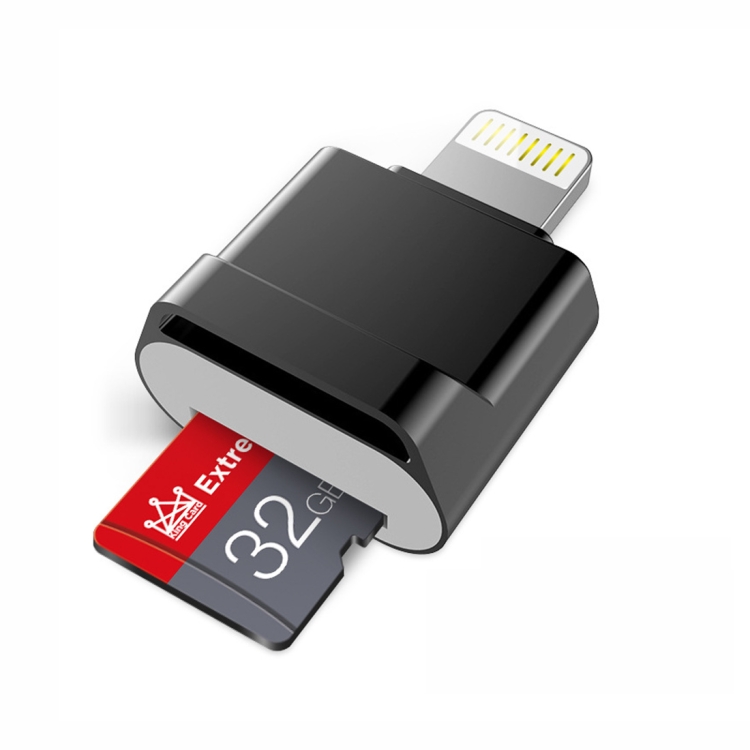 

MicroDrive 8pin To TF Card Adapter Mini iPhone & iPad TF Card Reader, Capacity:64GB(Black)